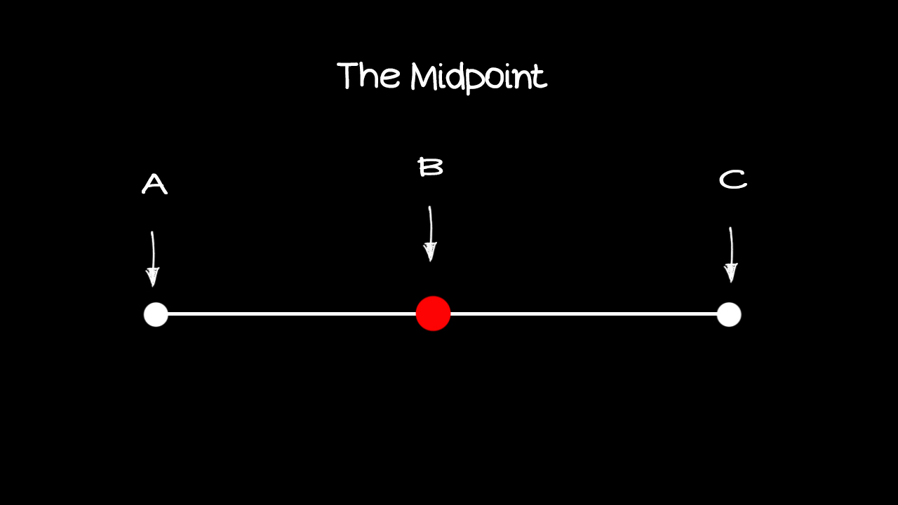 How to find midpoint in 2 steps